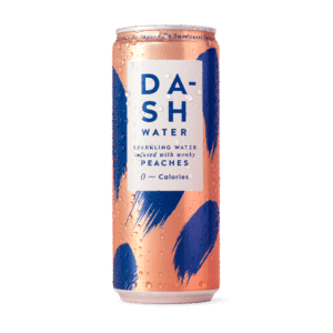 dash water sparkling with peaches