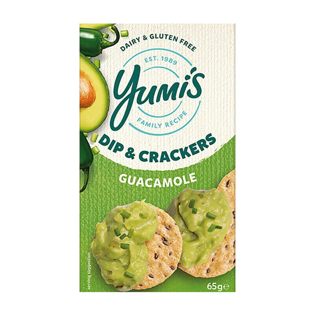 Yumi's guacamole dip and crackers