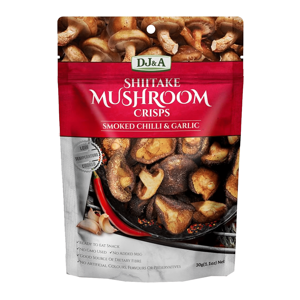 Smoked Chilli & Garlic Shiitake Mushroom crisps